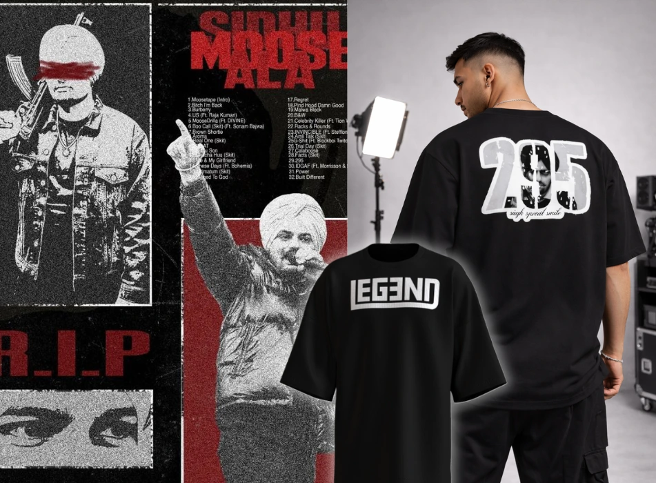 Black oversized music icon t shirt with bold back print streetwear style